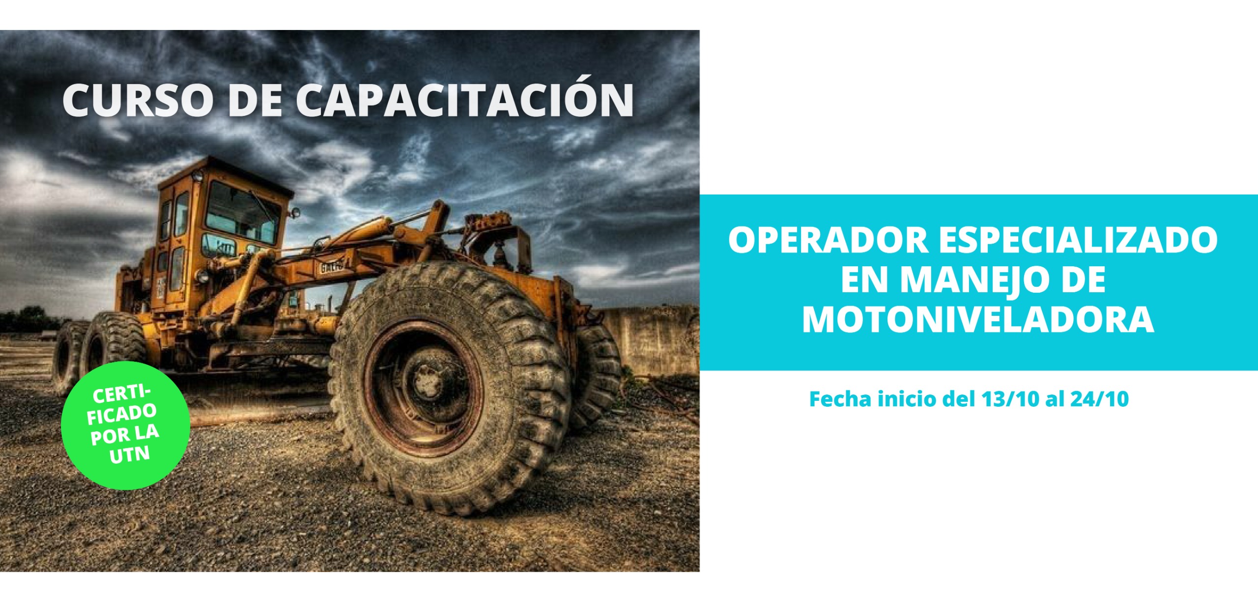 FAT Vial abre la inscripción para el Curso de Operador Especializado en Motoniveladora